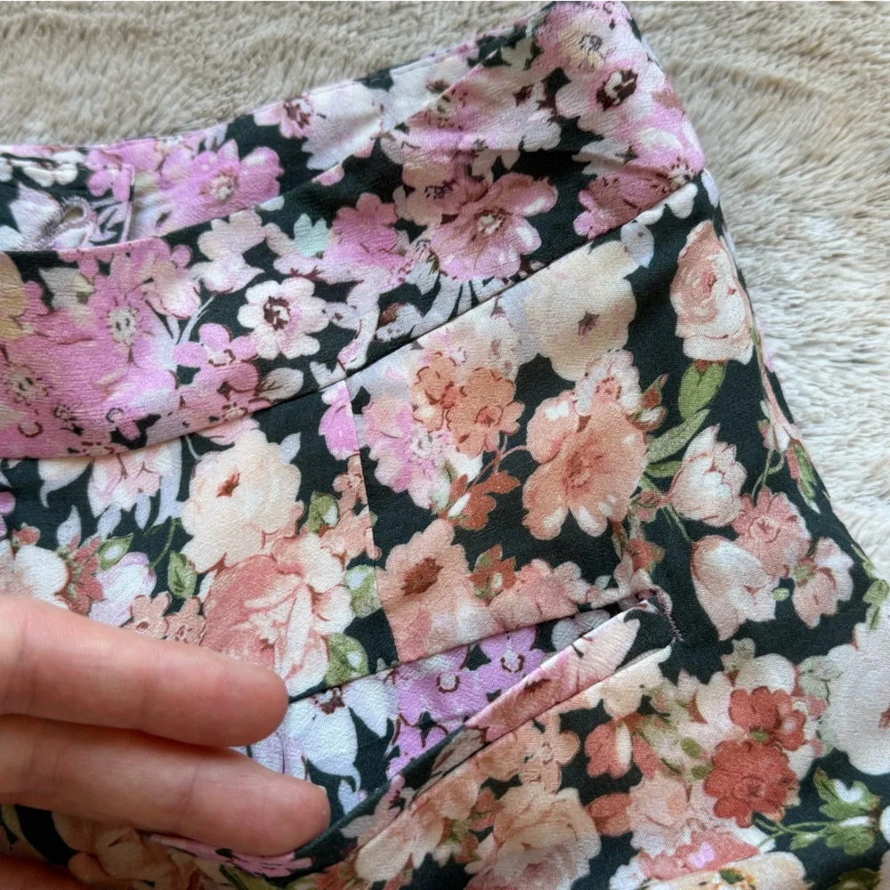 NWT REISS Serena Floral Print Wide Leg Trousers in Multicolor Size 4 - Picture 15 of 16